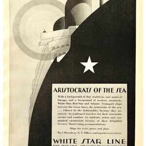 1928 White Star Line Atlantic Transport Advertisement Transportation Ship DWD22C